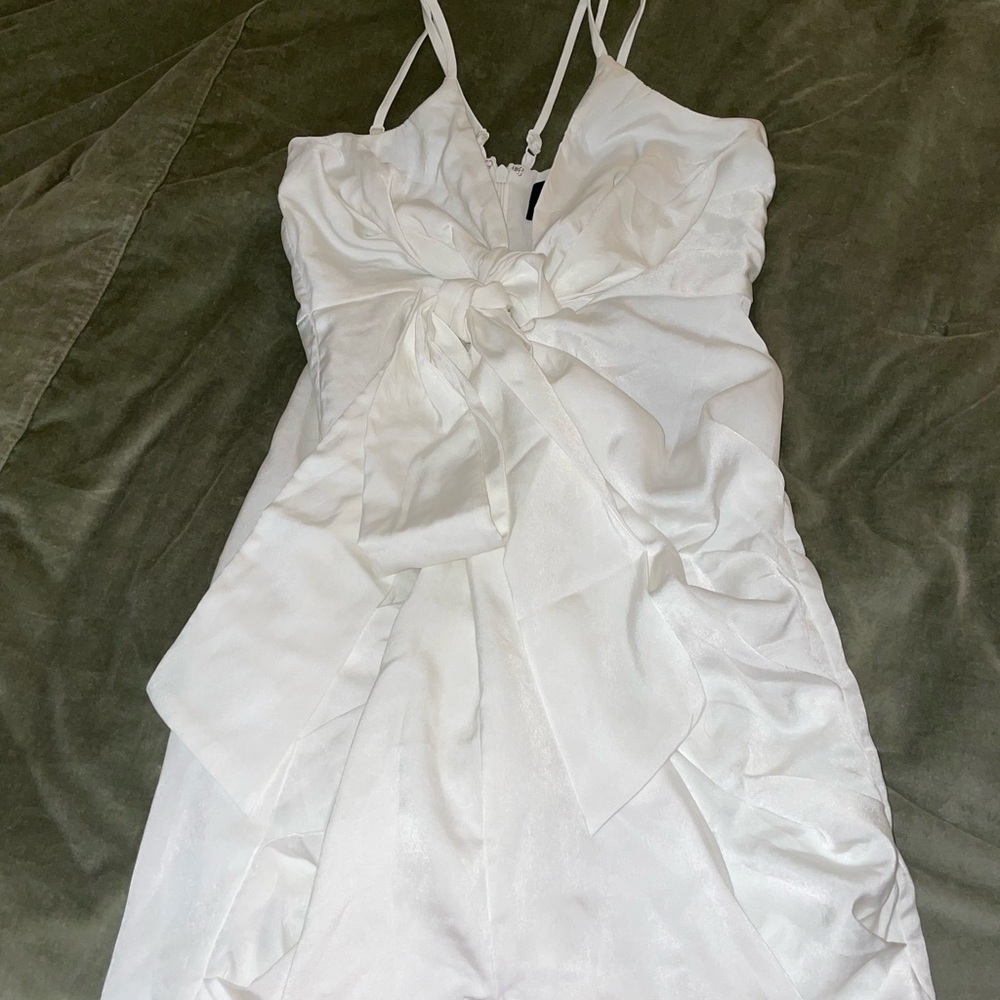 Bridal twist front mini dress